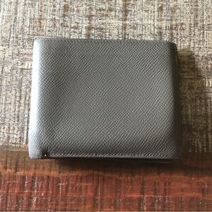 Authentic Hermes Taupe Textured Leather Bifold Wallet
